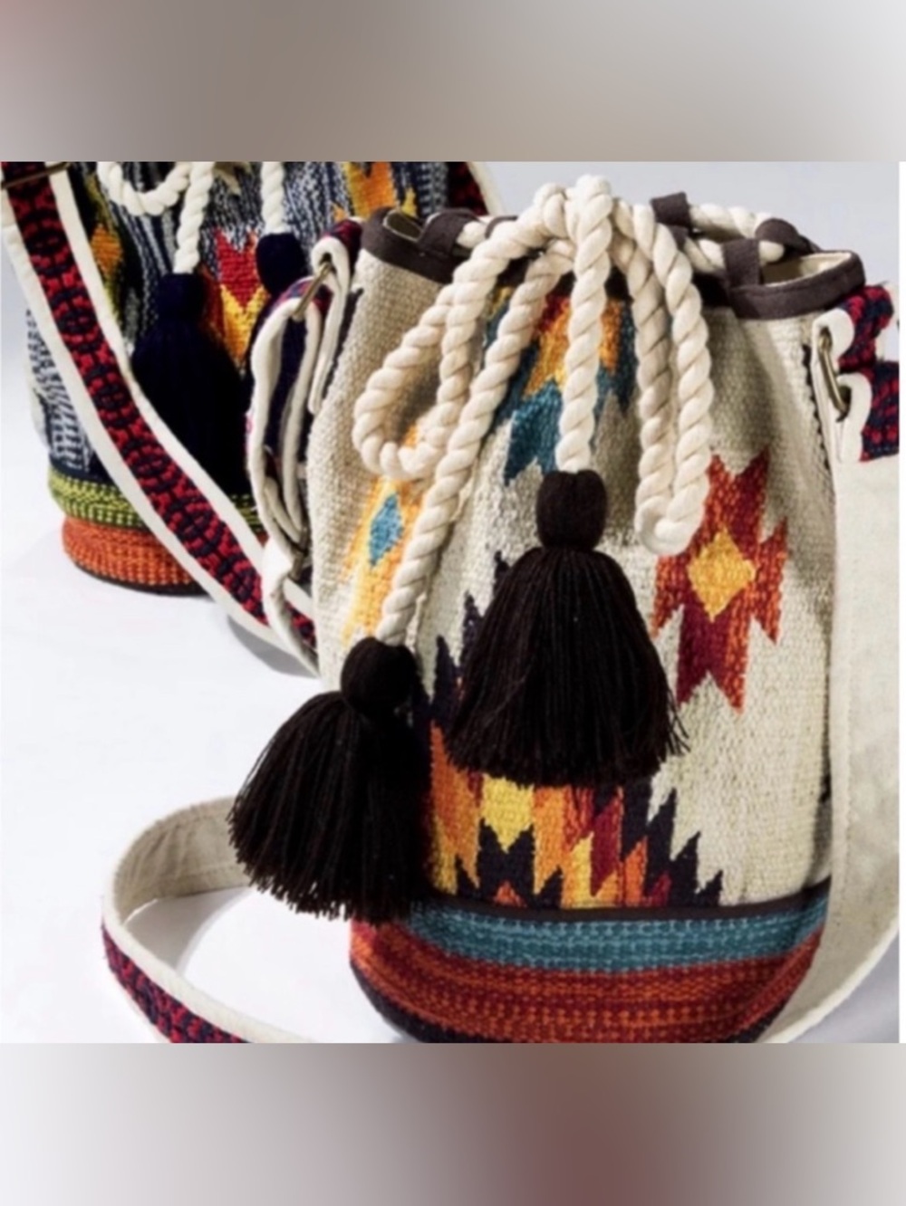 New Ruggine Handmade Luxury Boho Chic  Bucket Bag With Shoulder Strap